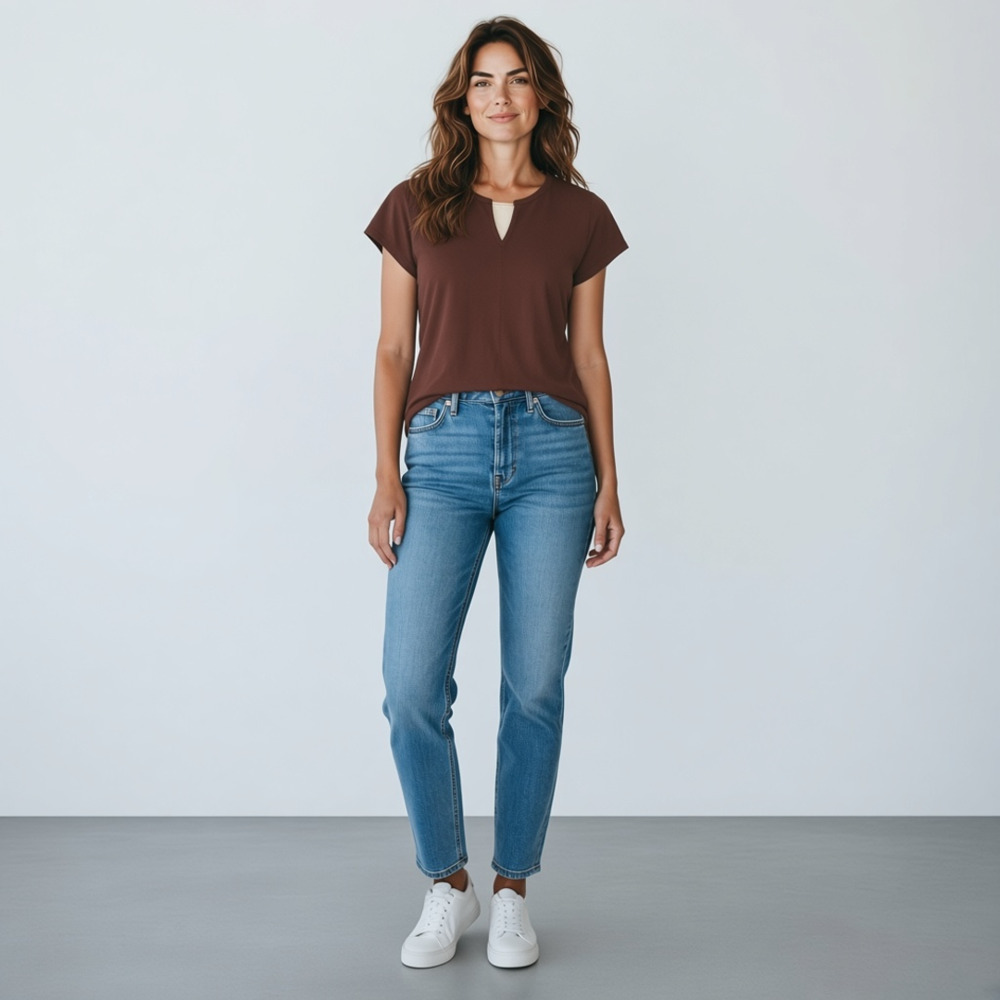 Relativity Sandwash Notch Top (Women) Petite L